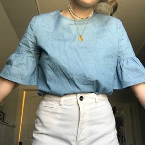 vintage denim shirt with peplum sleeves!